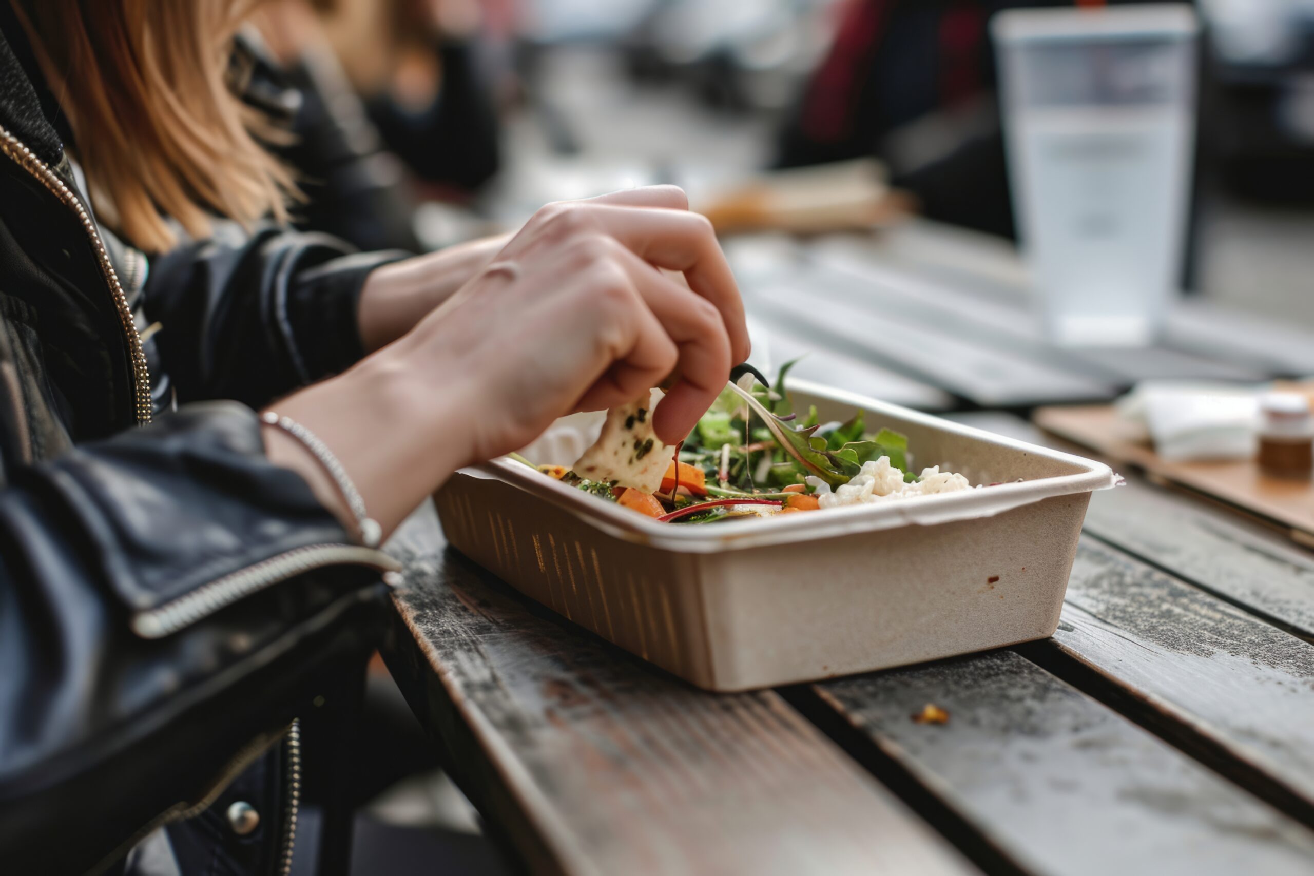 stop lunch sur air de repos lors d’un trajet en groupe